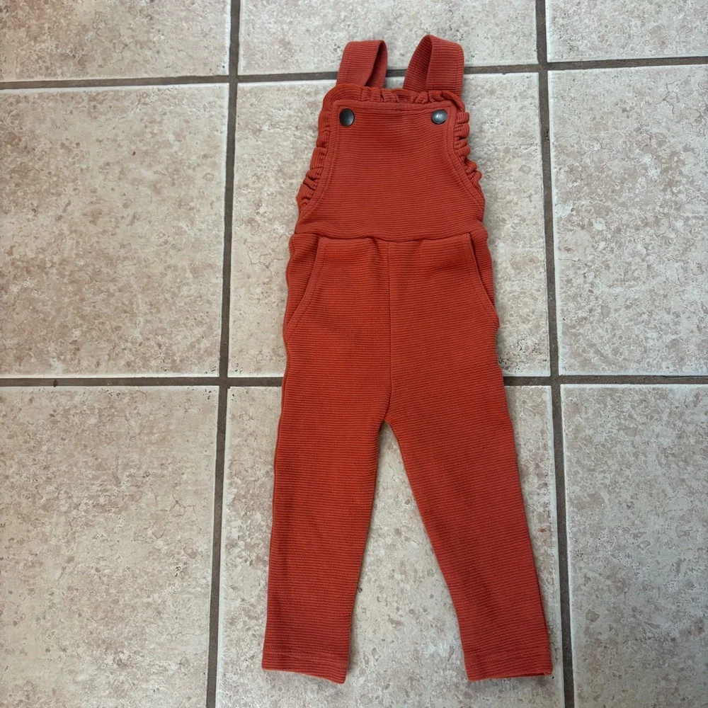 L’ovedbaby Overalls Corduroy Ruffle Overalls burnt Orange 9-12M Loved Baby